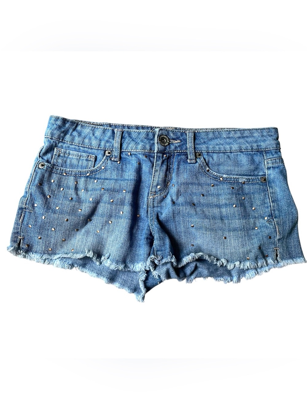 Aeropostale Light Blue Studded Denim Cutoff Shorts